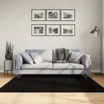 vidaXL Teppich HUARTE Kurzflor Weich und Waschbar Schwarz 160x160 cm