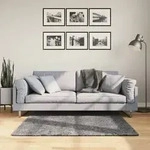 vidaXL Teppich HUARTE Kurzflor Weich und Waschbar Anthrazit 120x120 cm