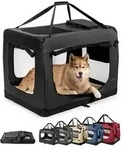 lionto Hundetransportbox faltbar, stabile Stoffbox mit Mesh-Eins&auml;tzen, ideal...