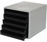 Schubladenbox La Prima 5 Sch&uuml;be RC-Kunststoff grau/schwarz
