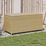 vidaXL Gartentruhe Beige 190L Poly Rattan