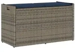 vidaXL Outdoor-Sitzbank mit Stauraum und Kissen Grau 100 cm