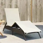 vidaXL Sonnenliege mit Auflage Braun Poly Rattan