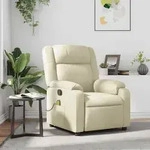 vidaXL Massagesessel Creme Kunstleder