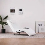 vidaXL Massage-Chaiselongue mit Kissen Wei&szlig; Kunstleder