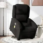 vidaXL Massagesessel mit Aufstehhilfe Schwarz Samt