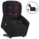 vidaXL Elektrischer Massagesessel mit Aufstehhilfe Schwarz Stoff