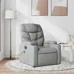 vidaXL Massagesessel Hellgrau Stoff
