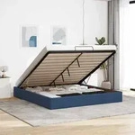 vidaXL Ottoman-Bett ohne Matratze Blau 180x200 cm Stoff