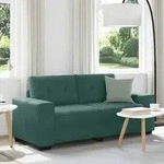 vidaXL Zweisitzer-Sofa Dunkelgr&uuml;n 140 cm Samt