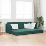 vidaXL Boden Schlafsofa 2-in-1 Dunkelgr&uuml;n 213x144x60 cm Samt