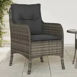 vidaXL Gartenst&uuml;hle mit Kissen 2 Stk. Grau Poly Rattan