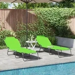 vidaXL Klappliegen 2 Stk. Tragbar Gr&uuml;n 600D Oxford-Gewebe