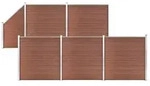 vidaXL WPC Zaun-Set 5 Quadrate + 1 Schr&auml;ge 965x186 cm Braun