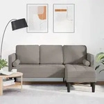vidaXL Sofa 3-Sitzer L-Form Taupe 160 cm Stoff