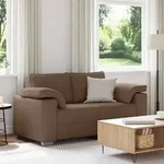 vidaXL Sofa 2-Sitzer Braun 120 cm Stoff