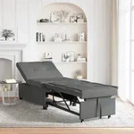 vidaXL 3-in-1 Schlafsofa - Ausziehbares Design, Dunkelgrauer Stoff