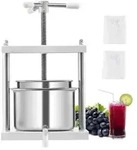 VEVOR Obstweinpresse Obstm&uuml;hle, (5 L) mit 2 Edelstahlf&auml;sser, manueller Entsafter