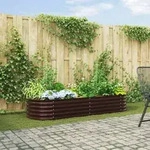 vidaXL Hochbeet Braun 240x80x44 cm Verzinkter Stahl