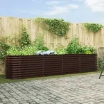 vidaXL Hochbeet Braun 400x80x81 cm Verzinkter Stahl