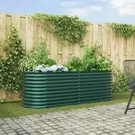 vidaXL Hochbeet Gr&uuml;n 240x80x81 cm Verzinkter Stahl