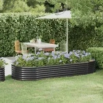 vidaXL Hochbeet Pulverbeschichteter Stahl 249x100x36 cm Anthrazit