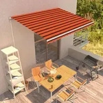 vidaXL Einziehbare Markise Handbetrieben 400 x 300 cm Orange und Braun