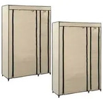 vidaXL Faltschr&auml;nke 2 Stk. Creme 110x45x175 cm Stoff