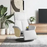 vidaXL Massagesessel mit Fu&szlig;teil Wei&szlig; Kunstleder