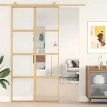 vidaXL Schiebet&uuml;r Golden 102,5x205 cm ESG-Klarglas und Aluminium