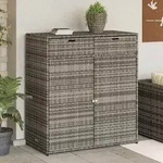 vidaXL Gartenschrank Grau 105x55x113 cm Poly Rattan