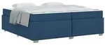 vidaXL Bettrahmen mit Matratze Blau 200 x 200 cm Stoff