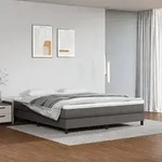 vidaXL Taschenfederkernmatratze Grau 160x200x20 cm Kunstleder
