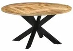 vidaXL Esstisch &Oslash;150x76 cm Massives Raues Mangoholz