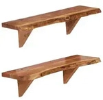 vidaXL Wandregale 2 Stk. 60 x 20 x 18 cm Massivholz Akazie