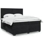 vidaXL Boxspringbett mit Matratze Schwarz 200x200 cm Samt