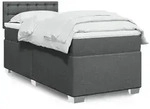 vidaXL Boxspringbett mit Matratze Dunkelgrau 80x200 cm Stoff