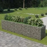 vidaXL Gabionen-Hochbeet Verzinkter Stahl 450&times;90&times;100 cm