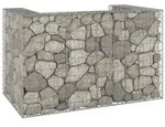 vidaXL Gabionenwand f&uuml;r M&uuml;lltonnen Verzinkter Stahl 180x100x110 cm