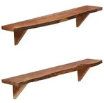 vidaXL Wandregale 2 Stk. 90 x 20 x 18 cm Massivholz Akazie