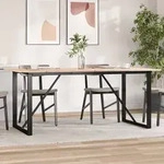 vidaXL Esstisch O-Gestell 180x90x75 cm Massivholz Kiefer und Stahl