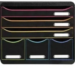Exacompta Schubladenbox STOREBOX 6 offene Schubladen Schwarz/Harlekin 306914D