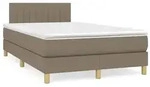 vidaXL Boxspringbett mit Matratze & LED Taupe 120x190 cm Stoff