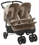 vidaXL Geschwisterwagen Taupe Stahl