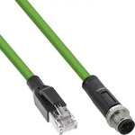 InLine Industrie Netzwerkkabel M12 4-pin D-kodiert St. zu RJ45 PUR 5m CAT 5e...