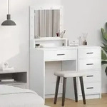 vidaXL Schminktisch mit LED-Leuchten Wei&szlig; 50x41x135 cm