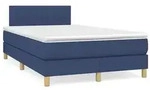 vidaXL Boxspringbett mit Matratze & LED Blau 120x190 cm Stoff