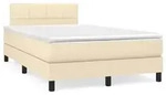vidaXL Boxspringbett mit Matratze Creme 120x190 cm Stoff