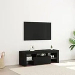 vidaXL TV-Schrank mit LED-Leuchten Schwarz Eiche 120x35x40 cm
