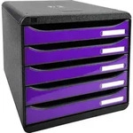 Exacompta Schubladenbox Big Box Plus 5 offene Schubladen Violett Glossy 3097220D